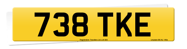 Registration number 738 TKE